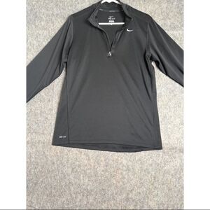 Nike Dri-Fit 1/4 Zip Jacket Mens Medium Black 100% Polyester Athleisure Pullover